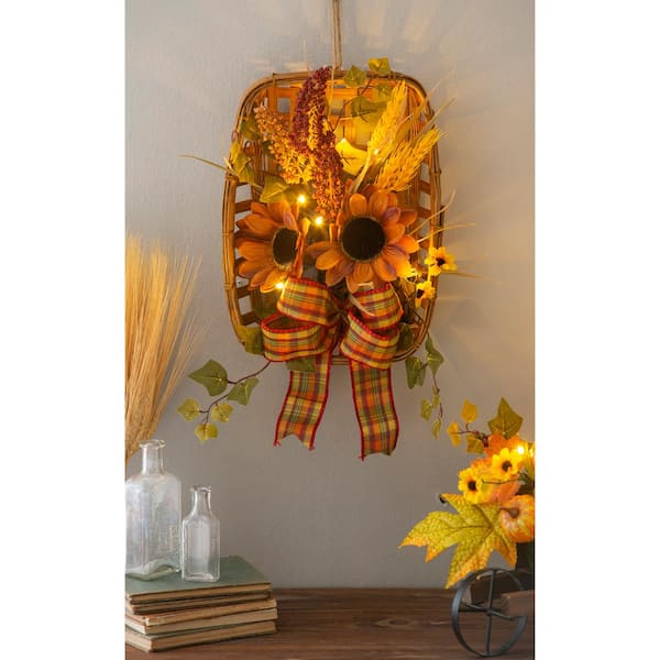 Evergreen Enterprises 16 in. Artificial Sunflower in Basket