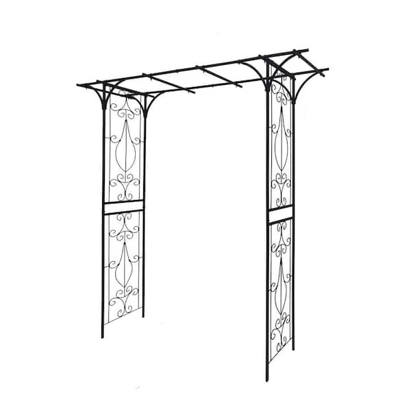 HOTEBIKE 80.3 in. x 20.47 in. x 81.1 in. Metal Garden Arch Climbing Plants Support, Rose Arch Trellis, Easy Assembly