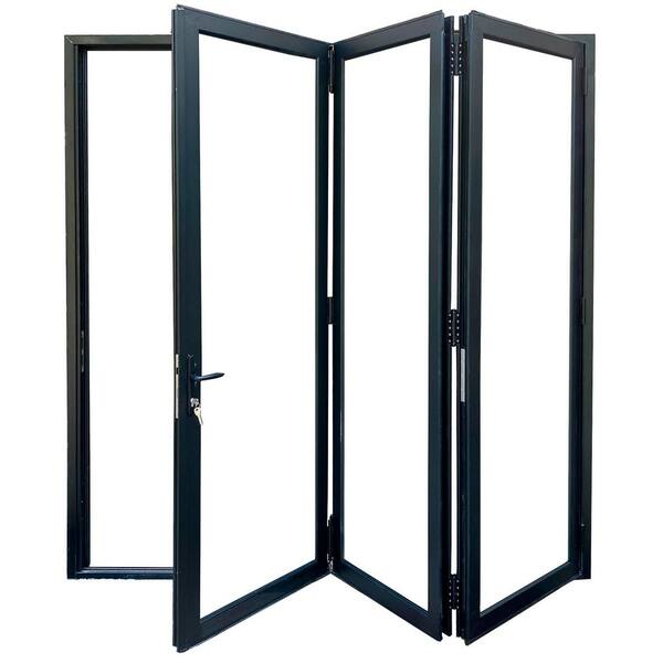 TEZA DOORS Teza 90 Series 120 in. x 80 in. Matte Black Left to