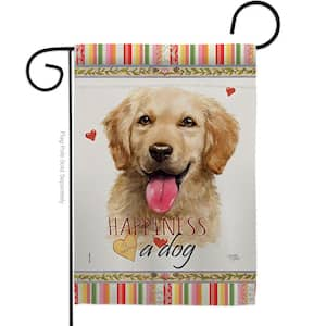 13 in. x 18.5 in. Golden Retriever Happiness Dog Garden Flag Double-Sided Readable Both Sides Animals Decorative