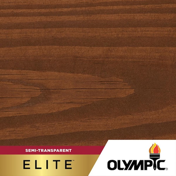 Olympic Elite 3-gal. Royal Mahogany EST10 Semi-Transparent Exterior Stain and Sealant in One Low VOC