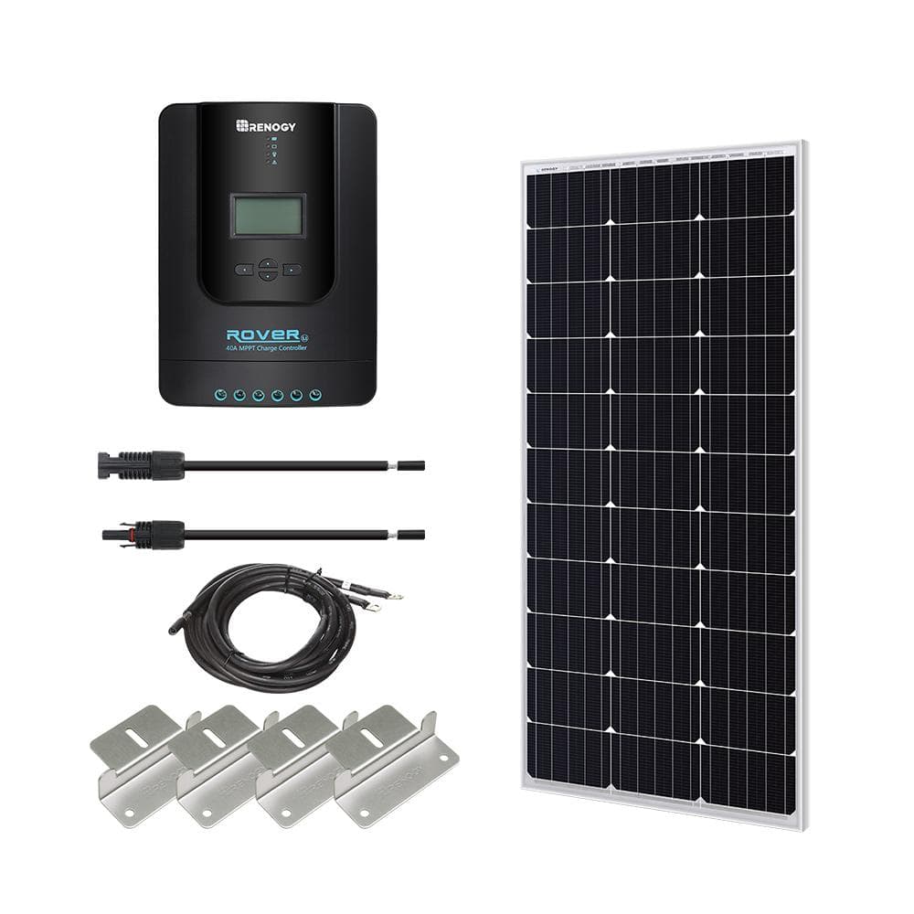 Renogy Watt Volt Off Grid Solar Starter Kit W Piece W Monocrystalline Panel And A