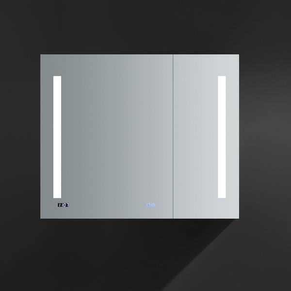 Fresca Tiempo 36 in. W x 30 in. H Recessed or Surface Mount Medicine  Cabinet with LED Lighting and Mirror Defogger FMC013630 - The Home Depot