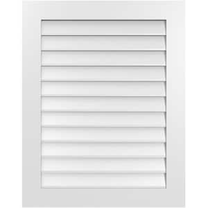 30 in. x 38 in. Rectangular White PVC Paintable Gable Louver Vent Non-Functional