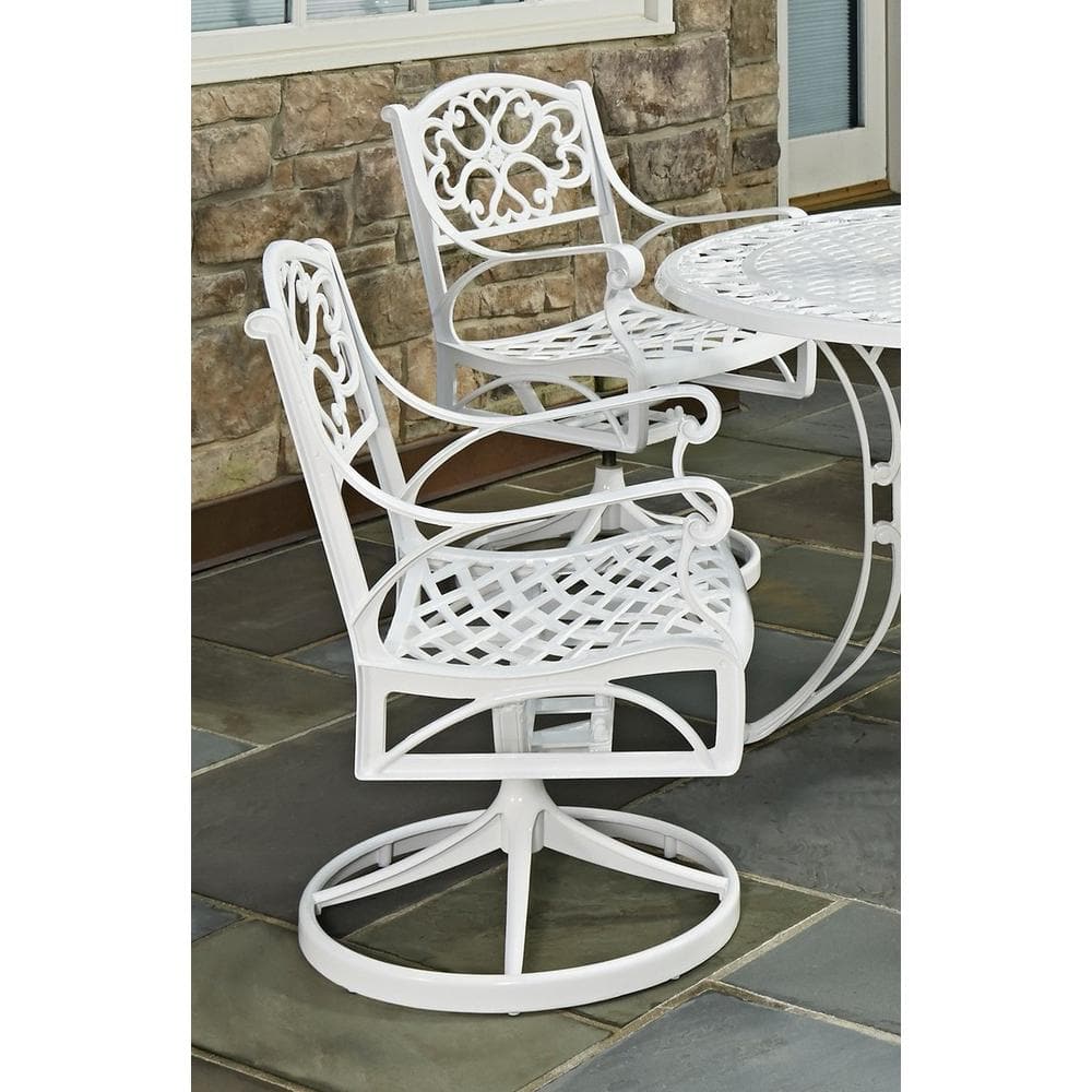 Sanibel Cast Aluminum White Outdoor Swivel Rocking Chair