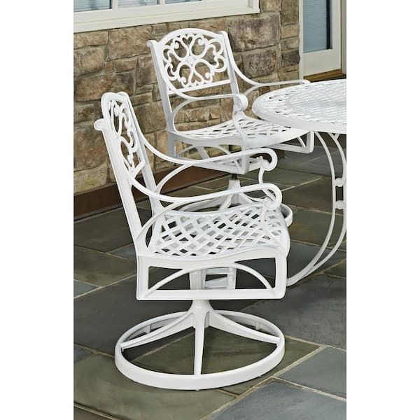 white aluminum rocking chair