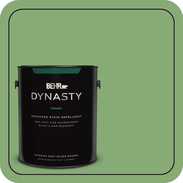 BEHR DYNASTY 1 gal. #440D-5 Pesto Semi-Gloss Enamel Interior Stain-Blocking Paint & Primer