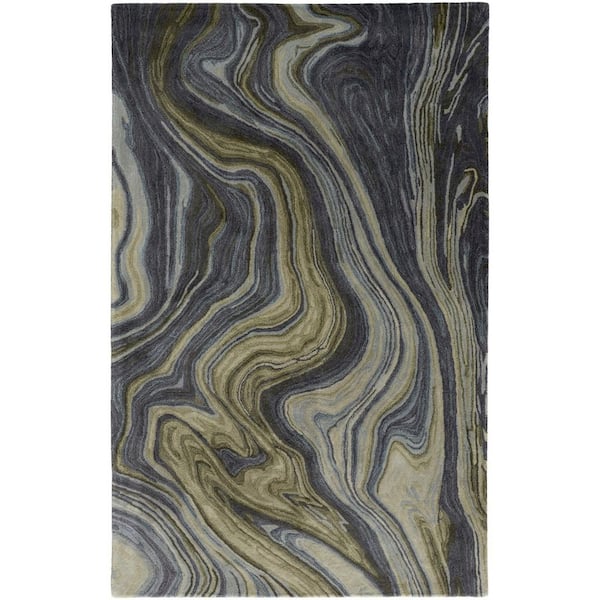 Blue and Green 2 ft. x 3 ft. Abstract Area Rug