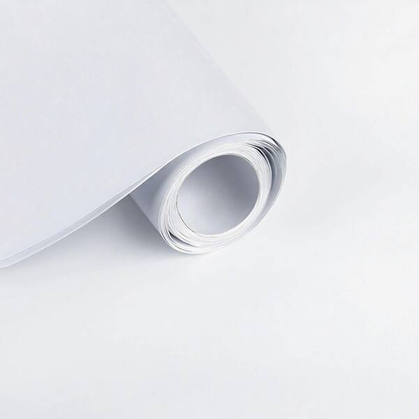 2-Roll Chalk White 15. 75 in. x 118 in. Peel and Stick Wallpaper, Waterpoof Contact Paper(Cover 25.6 sq. ft. )