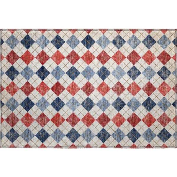 Mayfield Premium Machine Washable Abstract AMF2237 Red 2 ft. x 3 ft. Accent Rug