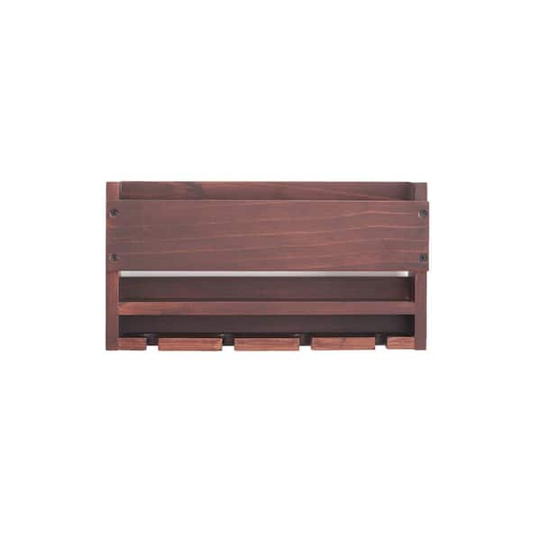 Unbranded Wall-Mounted Wine Rack with Glass Holder for Living Room, Kitchen,Wine Rack,Walnut 15 in. X 4.5 in.