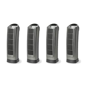 1500-Watt 23 in. Portable Oscillating Ceramic Space Heater Tower with Digital Display (4-Pack)