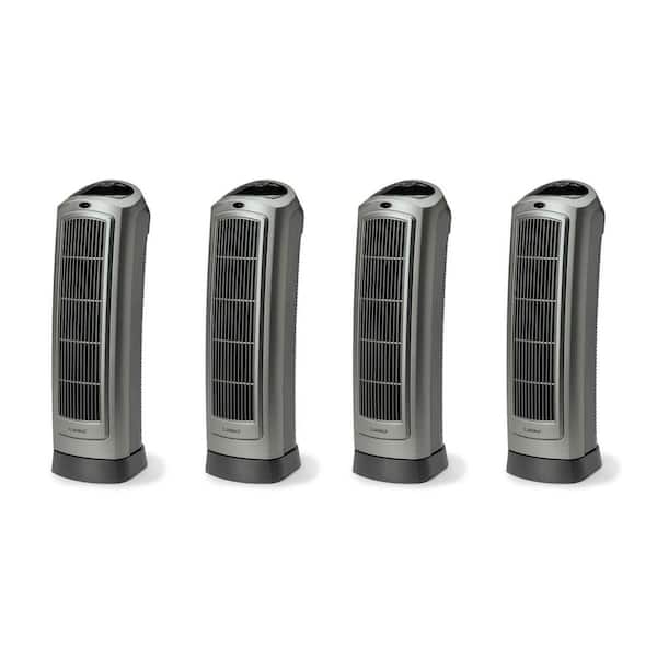 Lasko 1500-Watt 23 in. Portable Oscillating Ceramic Space Heater Tower with Digital Display (4-Pack)