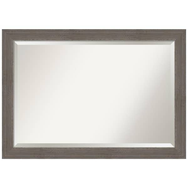 Amanti Art Alta Brown Grey 40.5 in. H x 28.5 in. W Framed Wall Mirror
