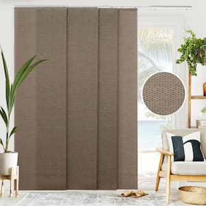 Woven Cut-to-Size Truffle Light Filtering Adjustable Sliding Panel Track Blind w/ 23 in Slats Up to 86 in. W X 96 in. L