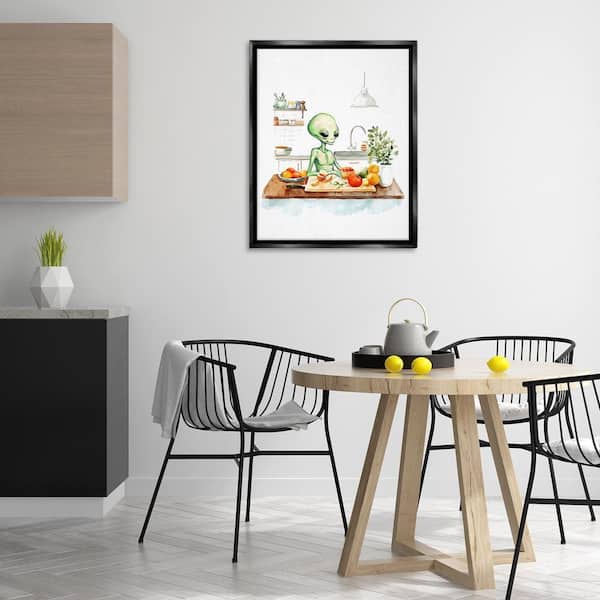 Stupell Industries Alien Cooking in Kitchen by Lil' Rue Black Floater ...