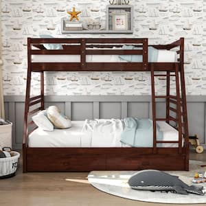 Daxter Dark Walnut Twin Over Full Bunk Bed with Drawers