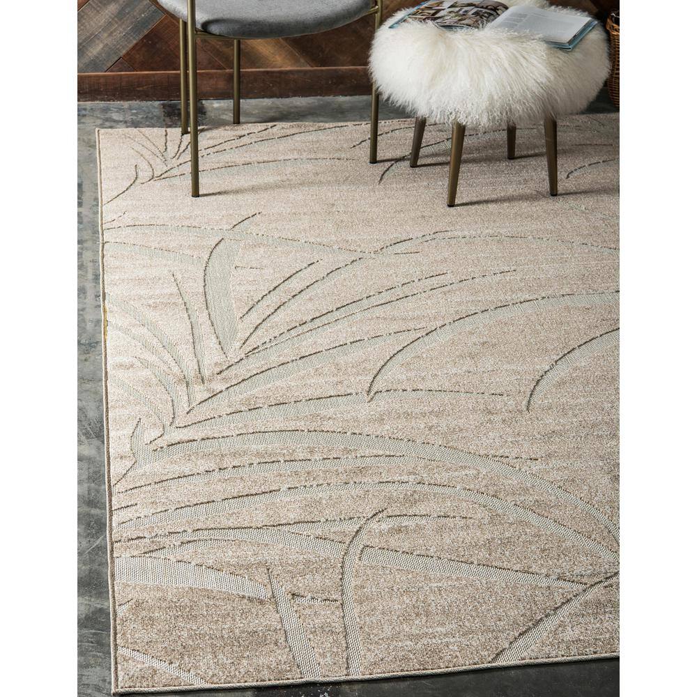 Easycare Abstract Synthetic 6' x 9' Outdoor Rug in Gray