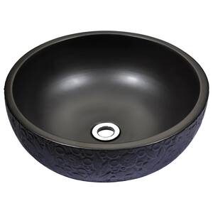 Stellar Series Round Ceramic Vessel Sink in Black