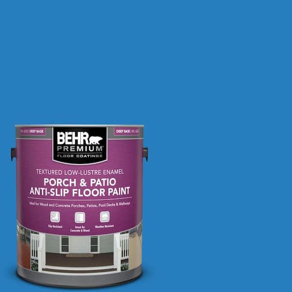 BEHR PREMIUM 1 gal. #P510-6 Brilliant Blue Textured Low-Lustre Enamel Interior/Exterior Porch and Patio Anti-Slip Floor Paint