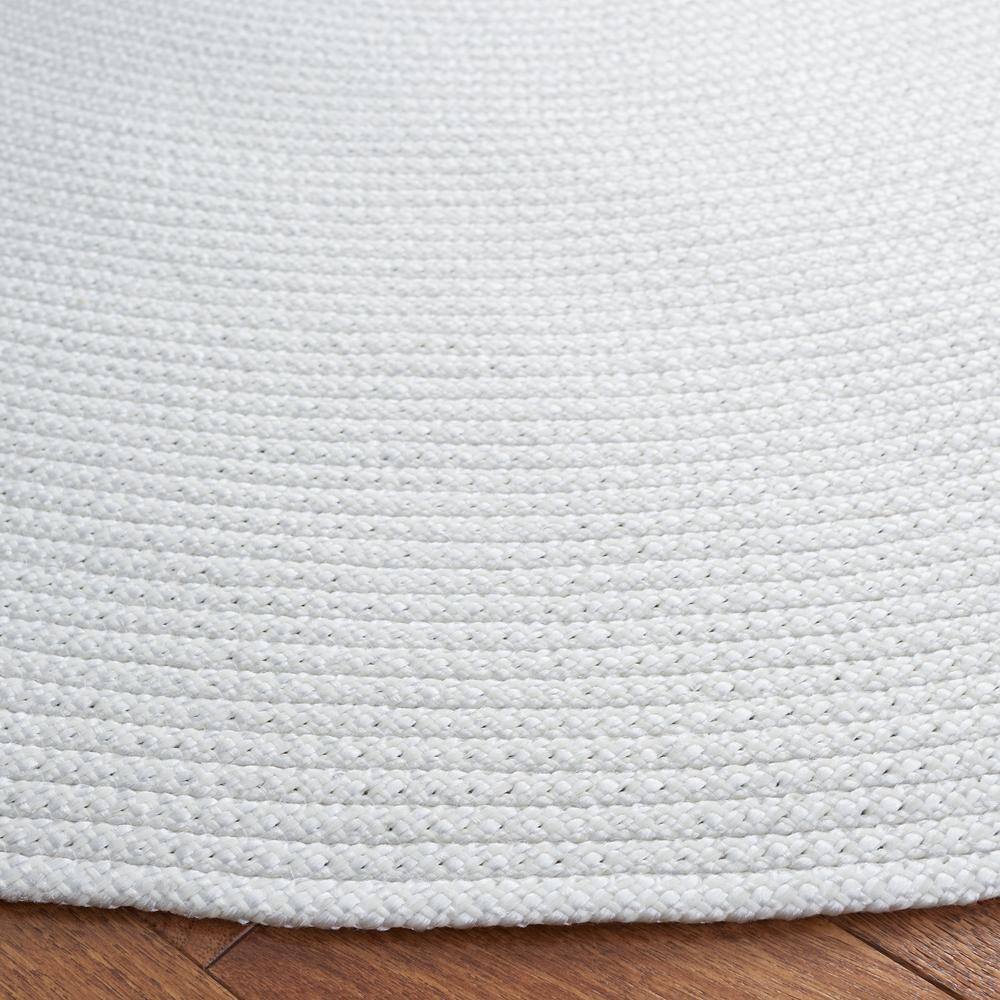 Handmade Blue Synthetic Round Washable Braided Rug, 47"