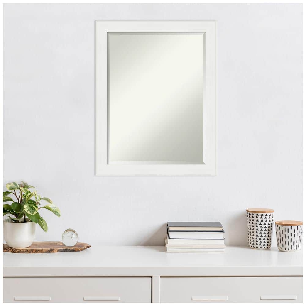 Vanity White 21.5" x 27.5" Rectangular Wall Mirror