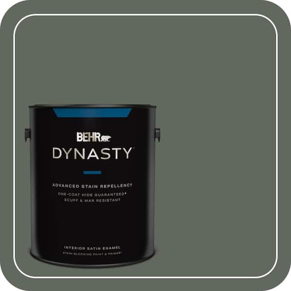 BEHR DYNASTY 1 gal. #710F-6 Painted Turtle Satin Enamel Interior Stain-Blocking Paint and Primer
