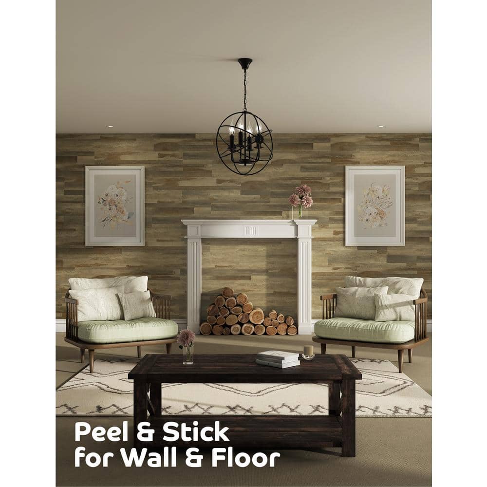 Fumed Distressed Brown Multi Luxury Vinyl Plank Flooring