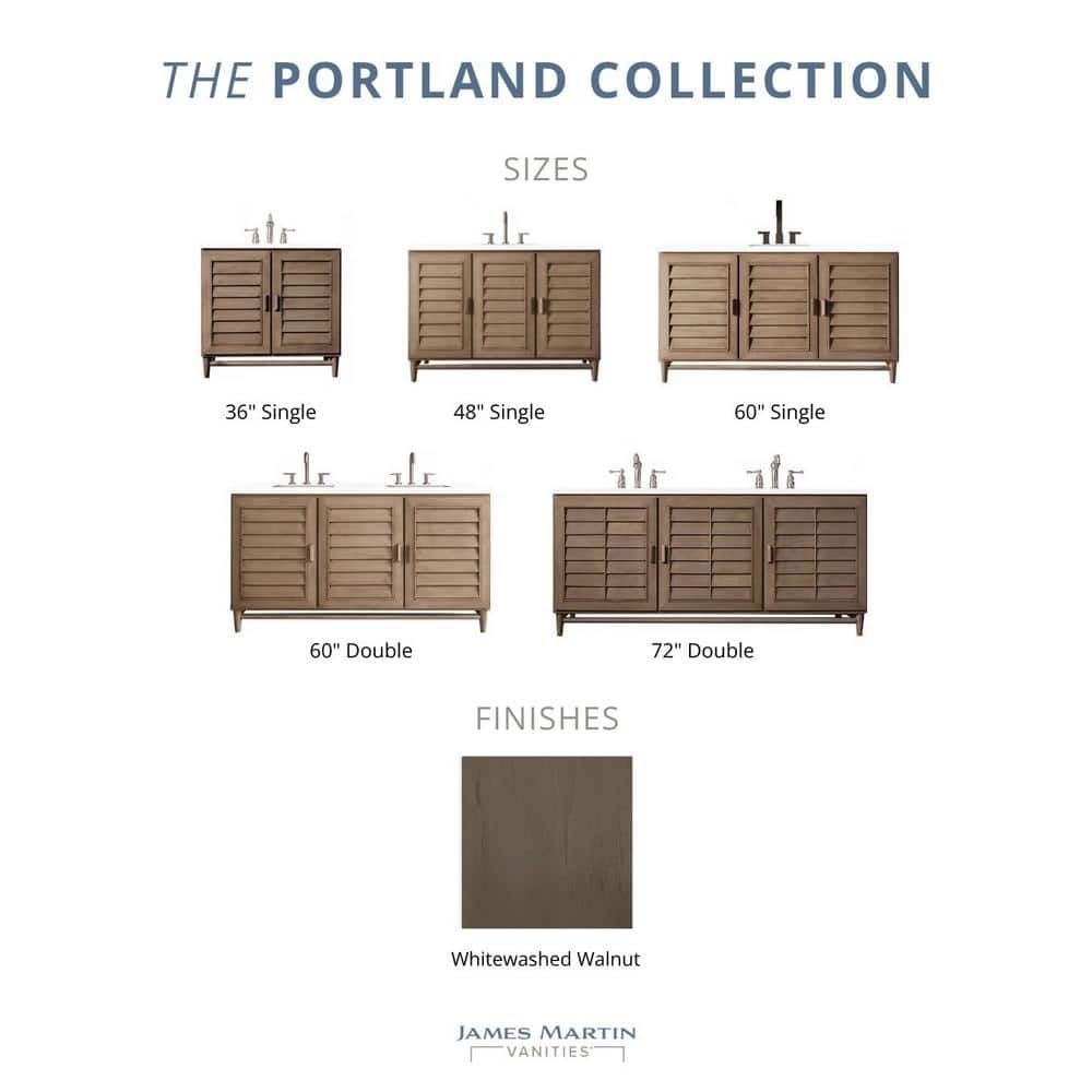 Portland 36" Whitewashed Walnut Single Bathroom Vanity