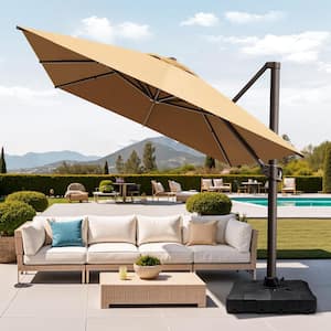 home depot patio umbrella offset Sunnydaze 10-Foot Solar with Lights, Cherry duty wheeled base that can be filled with up to 350 lbs of water and sand for rock 11 Best Patio Umbrellas of