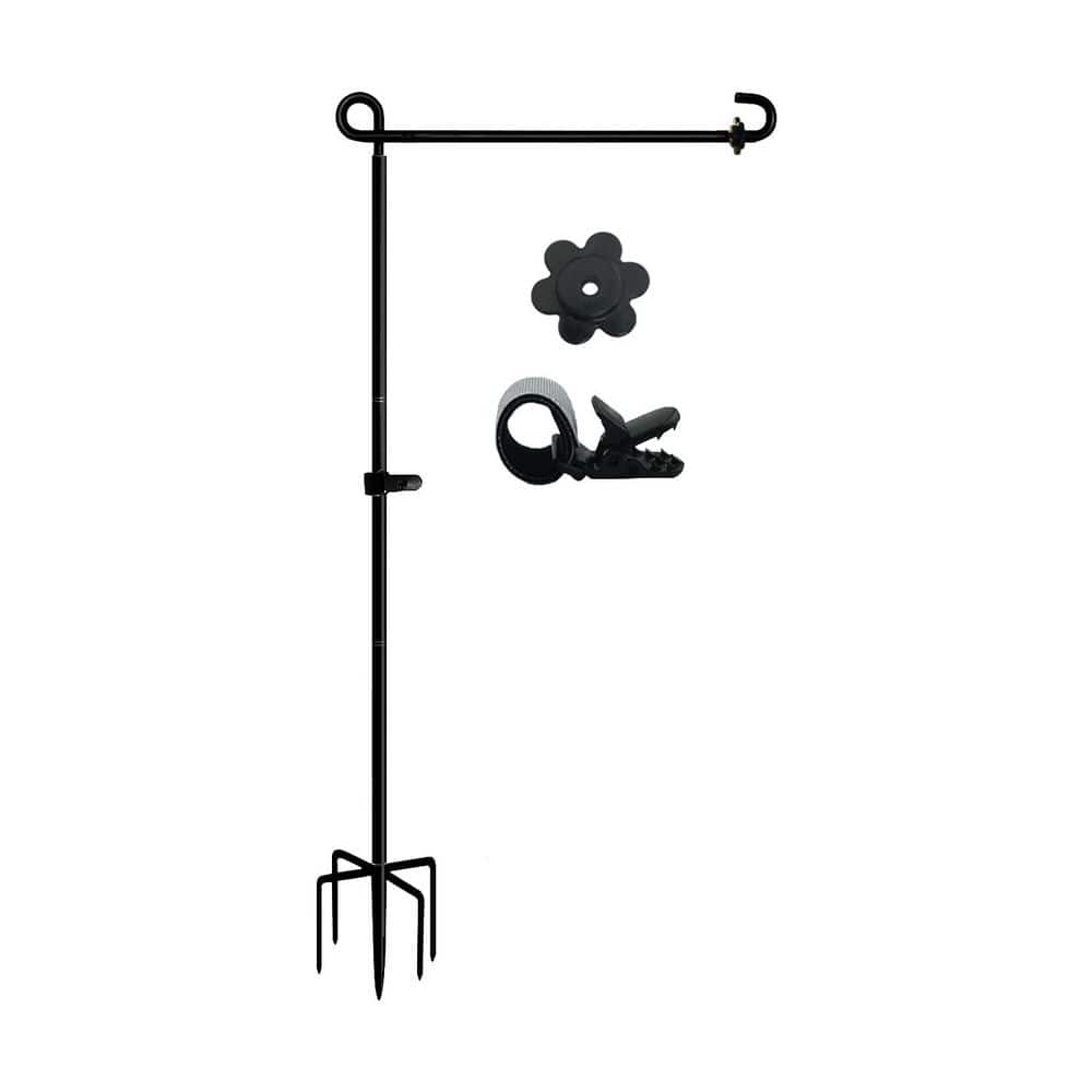 38.5 in. Metal Garden Flag Stand Shepherd's Hook with 5 Prong Base for 12 in. x 18 in. Garden Flags and Outside (1-Pack) price history on PriceWatchPro
