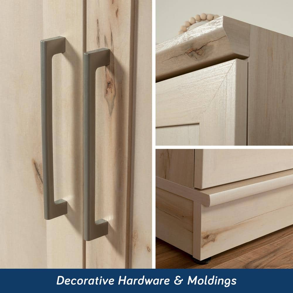 Pacific Maple Freestanding Storage Cabinet with Adjustable Shelving
