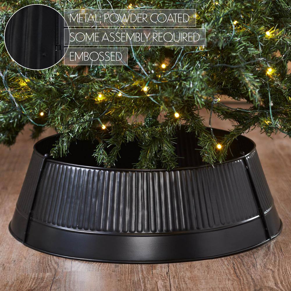 Charcoal Metal Christmas Tree Collar 7.5x24x24