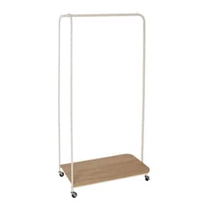 White Steel Rolling Clothes Rack 18 in. W x 68 in. H
