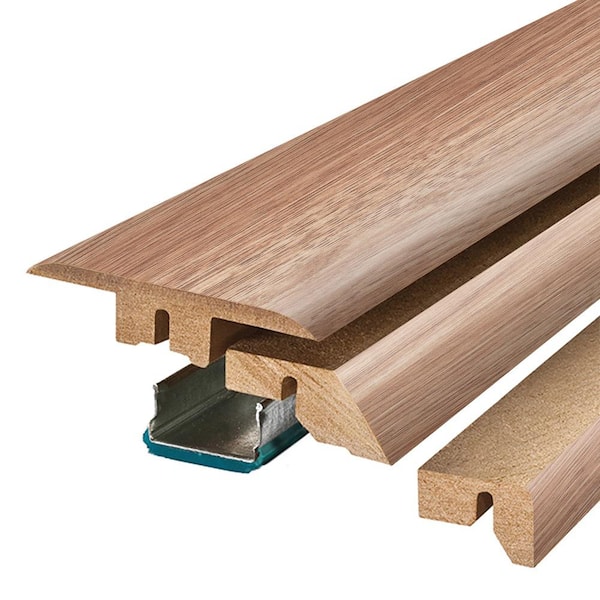 PERFORMANCE ACCESSORIES Boardwalk 0.75 in. T x 2.37 in. W x 78.7 in. L Textured Wood Look Laminate Moulding/Trim 4 in 1 Molding