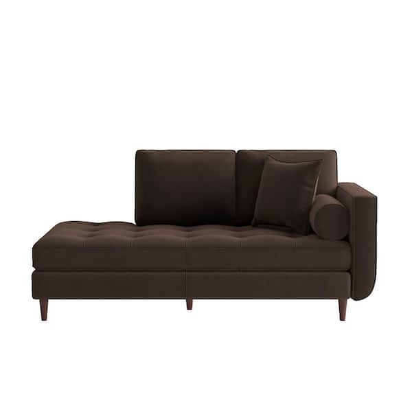 EVERGLADE HOME Carolina Chocolate Velvet Arm Chair