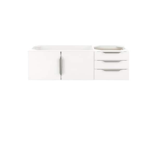 James Martin Vanities Columbia 48.0 in. W x 19.5 in. D x 14.5 in. H Single Bath Vanity Cabinet without Top in Glossy White