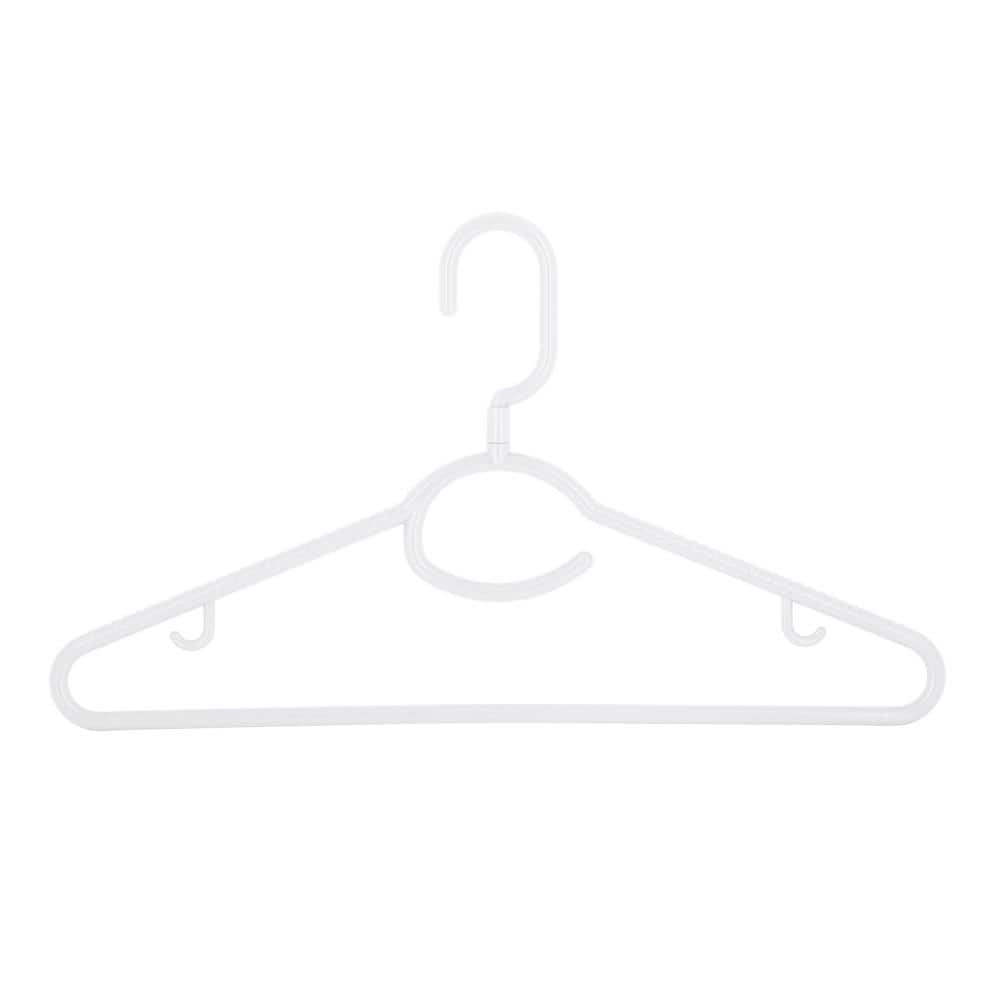 White Heavyweight Plastic 360 Swivel Neck Hangers, 5-Pack