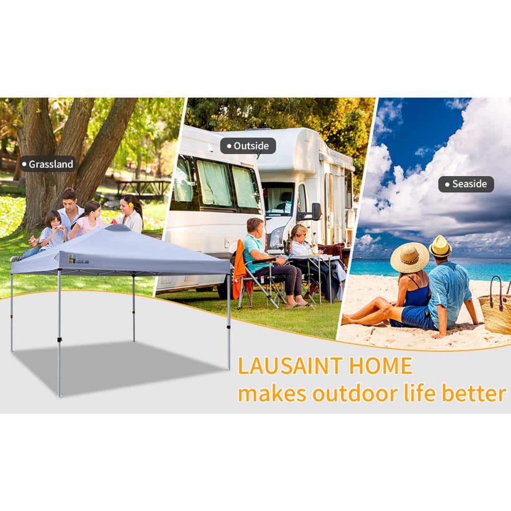 10 ft. x 10 ft. Pop Up Canopy Portable Folding Instant Canopy Tent in White
