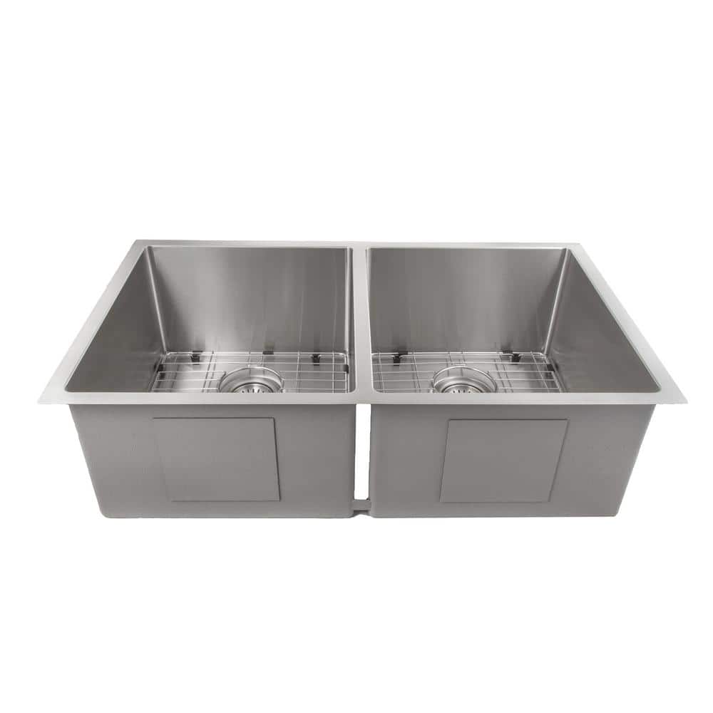 Anton 33" Stainless Steel Double Bowl Undermount Kitchen Sink