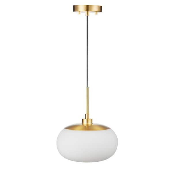 brass and opal pendant light