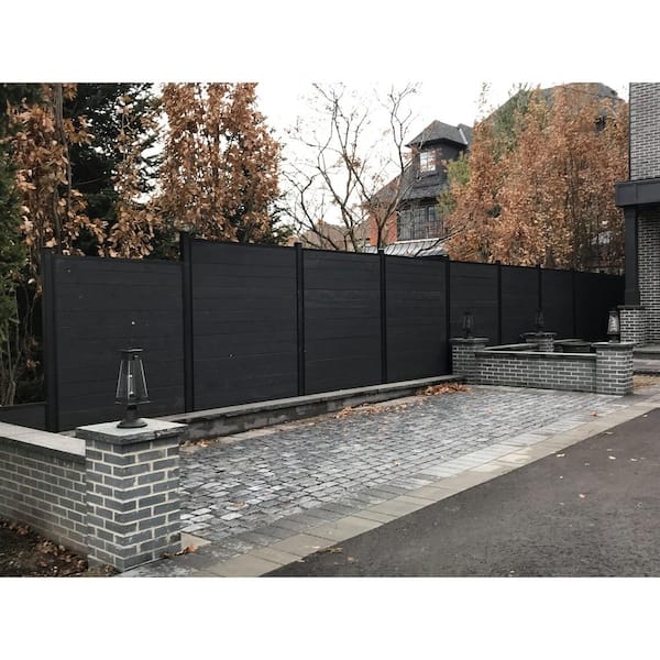 Slipfence 70 in. x 1-1/2 in. x 1-1/2 in. Black Powder Coated Aluminum Fence Channels Kit for 6 ft. High Industrial Fence