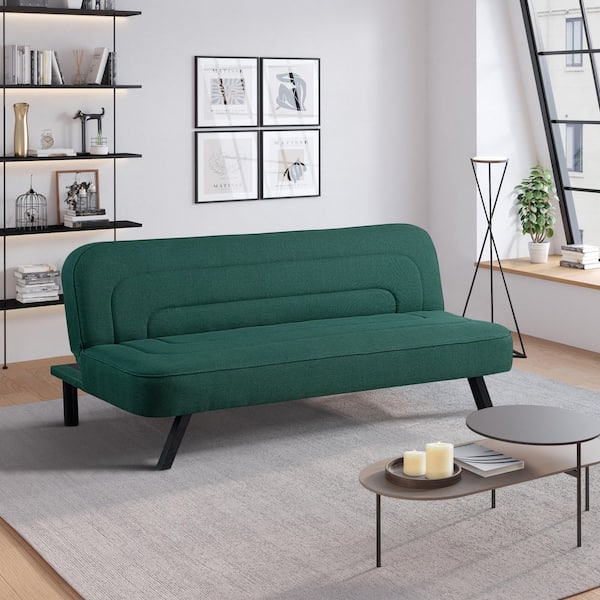 Findlay 66.1 in. Green Polyester Twin Size Futon