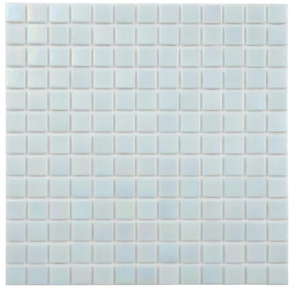 "Nacreous 4"" x 6"" Glossy Stone Blue Glass Mosaic Uniform square Wall and Floor Sample Tile 0.13 sq. ft./Piece (1-Pack)" price history on PriceWatchPro