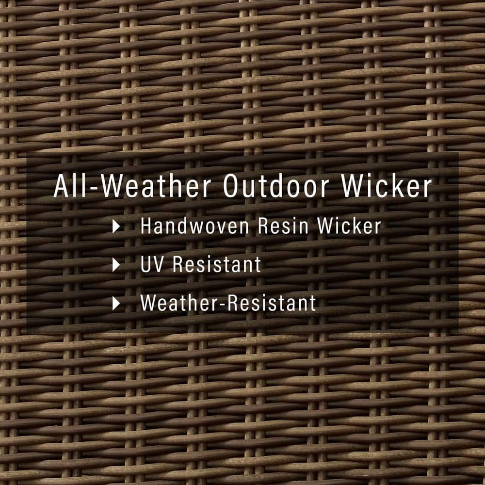 Sand and Brown Wicker Lawson Outdoor Loveseat