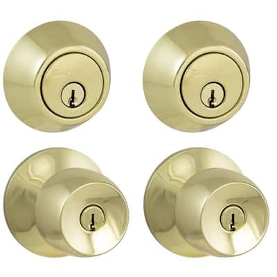 Brandywine Polished Brass Single Cylinder Keyed Entry Project Pack