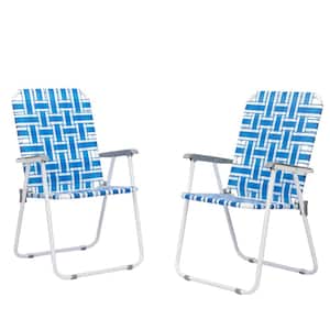 Metal Frame Blue Beach Chair (2-Pack)