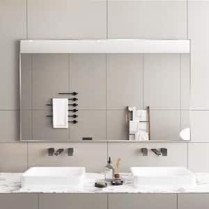 60 in. W x 36 in. H Rectangle Aluminum Alloy Framed Wall Mounted Bathroom Vanity Accent Mirror in Brushed Nickel