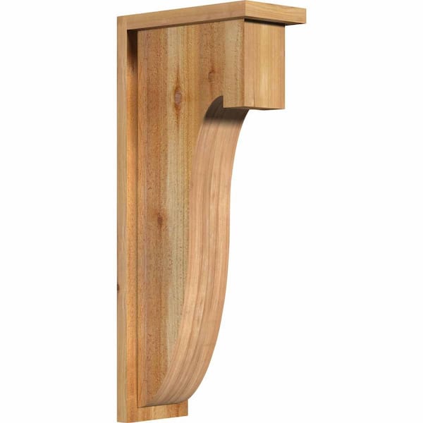 Ekena Millwork 6 in. x 12 in. x 28 in. Western Red Cedar Del Monte Rough Sawn Corbel with Backplate