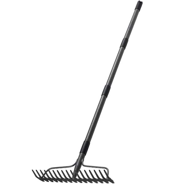 Long Wide Rake 63 in. Long Handle Stainless Steel Bow Rake, 17 in. Wide Heavy Duty ...